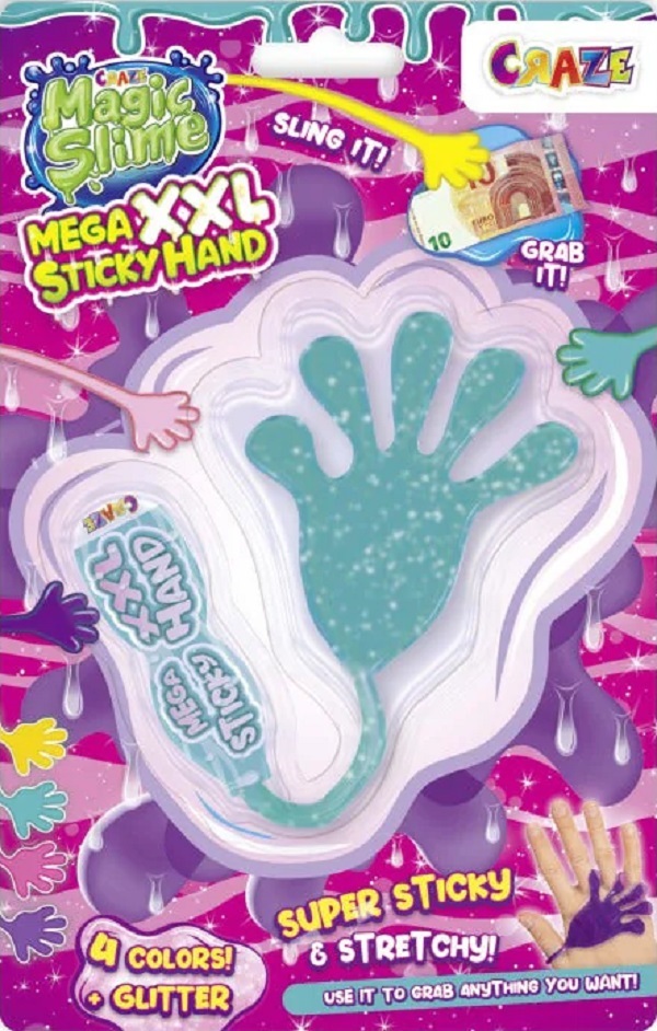 Mana lipicioasa. Slime albastru cu sclipici