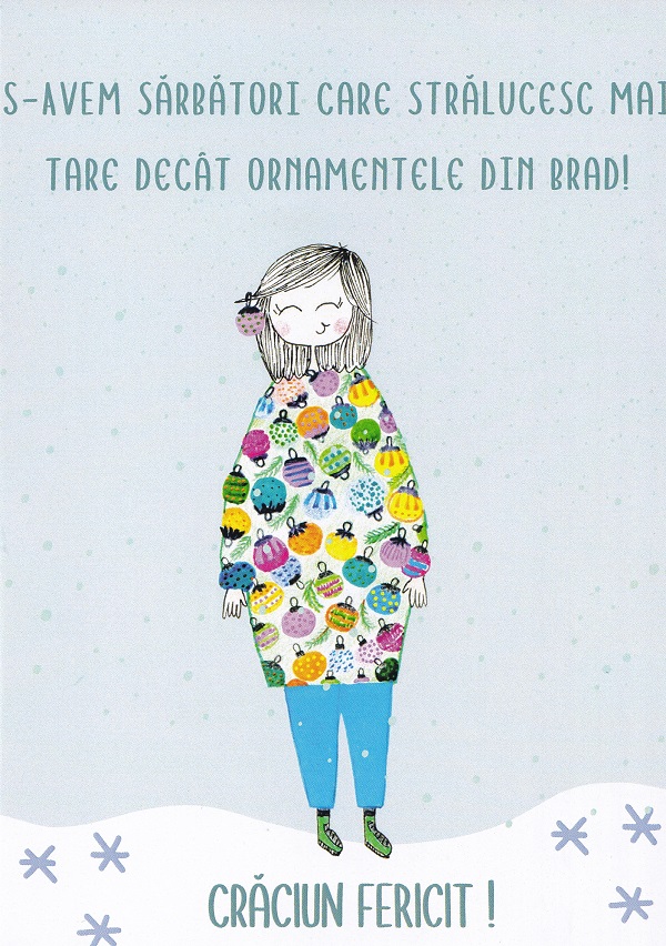 Carte postala: Craciun fericit! Globuri