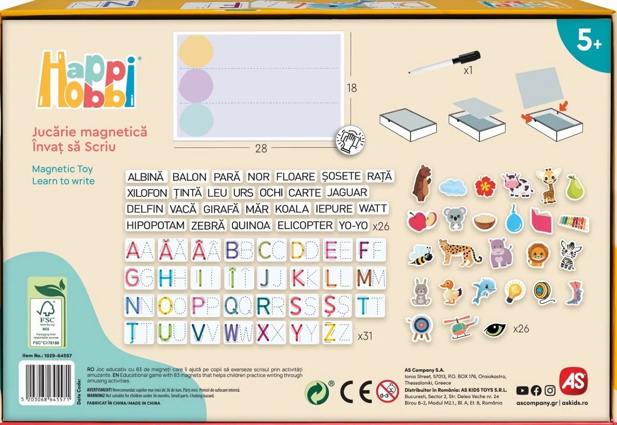 Joc magnetic: Invat sa scriu. Happi Hobbi