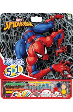 Coperta cărții 'Set pentru desen. Giga block. Spider-Man 5 în 1'