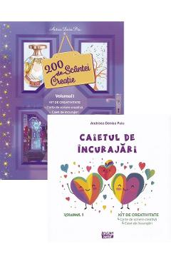 Poza produsului Pachet: 200 de scantei de creatie Vol.1. Kit de creativitate - carte + caiet - Andreea Denisa Puiu