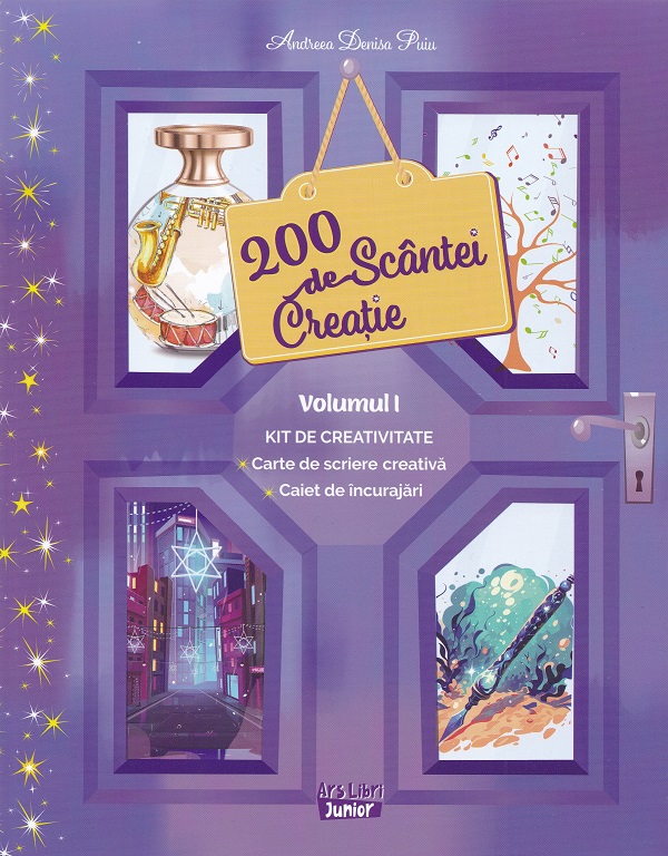 Pachet: 200 de scantei de creatie Vol.1. Kit de creativitate - carte + caiet - Andreea Denisa Puiu