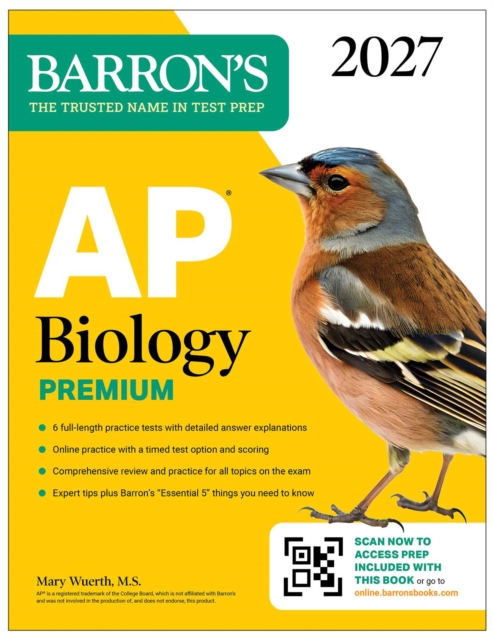 Coperta cărții 'AP Biology Premium, 2027: Prep Book with 6 Practice Tests + Comprehensive Review + Online Practice (Barron's AP Prep) -'