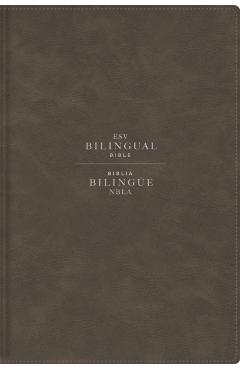 Esv/Nbla, Bilingual Bible, Leathersoft, Grey/ Esv/Nbla, Biblia Bilingüe, Leathersoft, Gris -