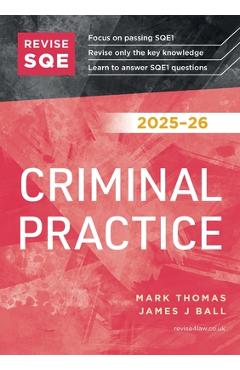 Poza produsului Revise SQE Criminal Practice 2025-26 - Mark Thomas