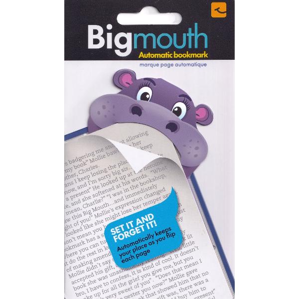 Semn de carte colt pagina: Hipopotam. Big mouth hippo