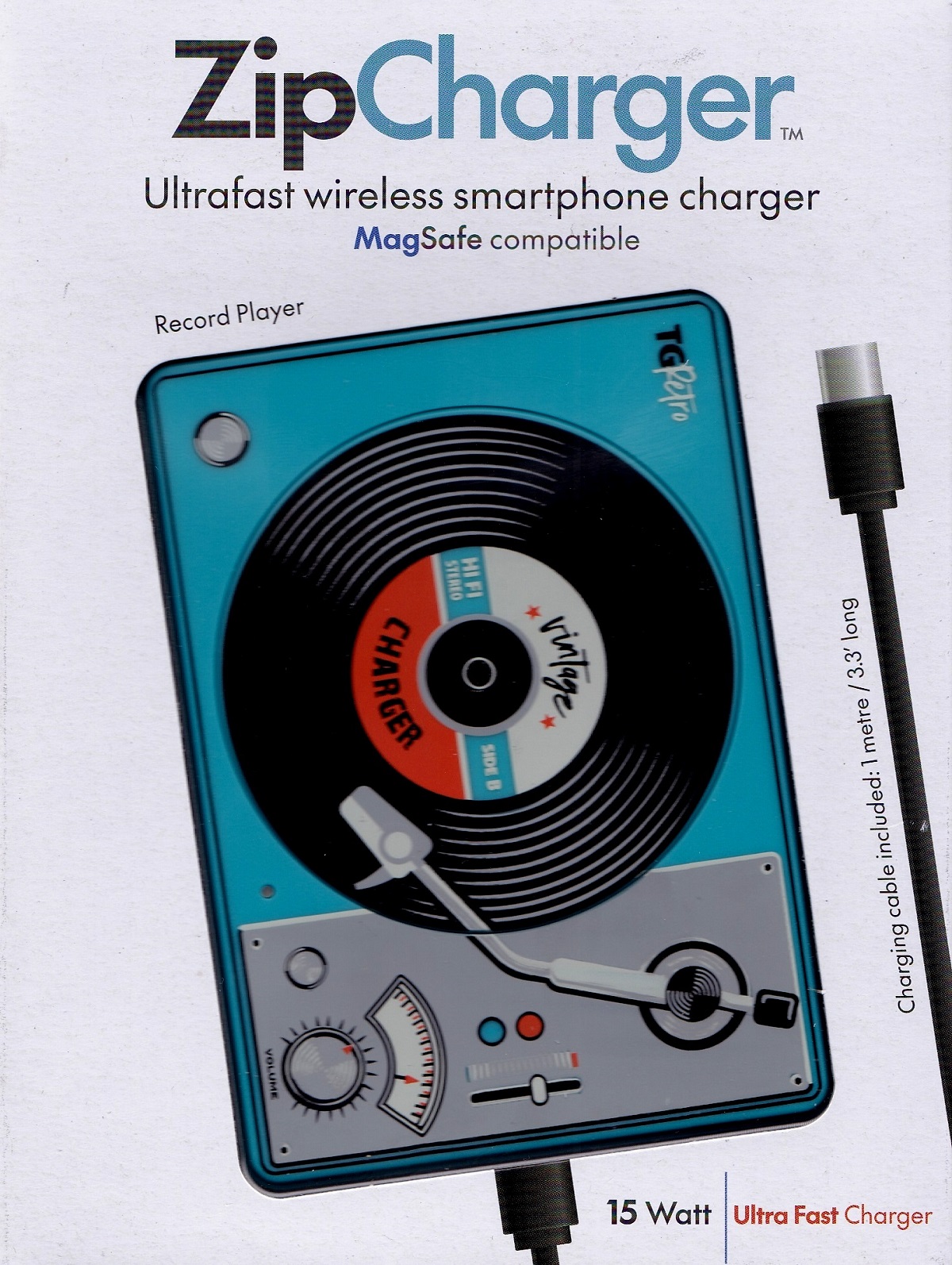 Incarcator wireless. Model Pick-Up. Zipcharger Record Player