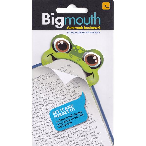 Semn de carte colt pagina: Broscuta. Big mouth frog