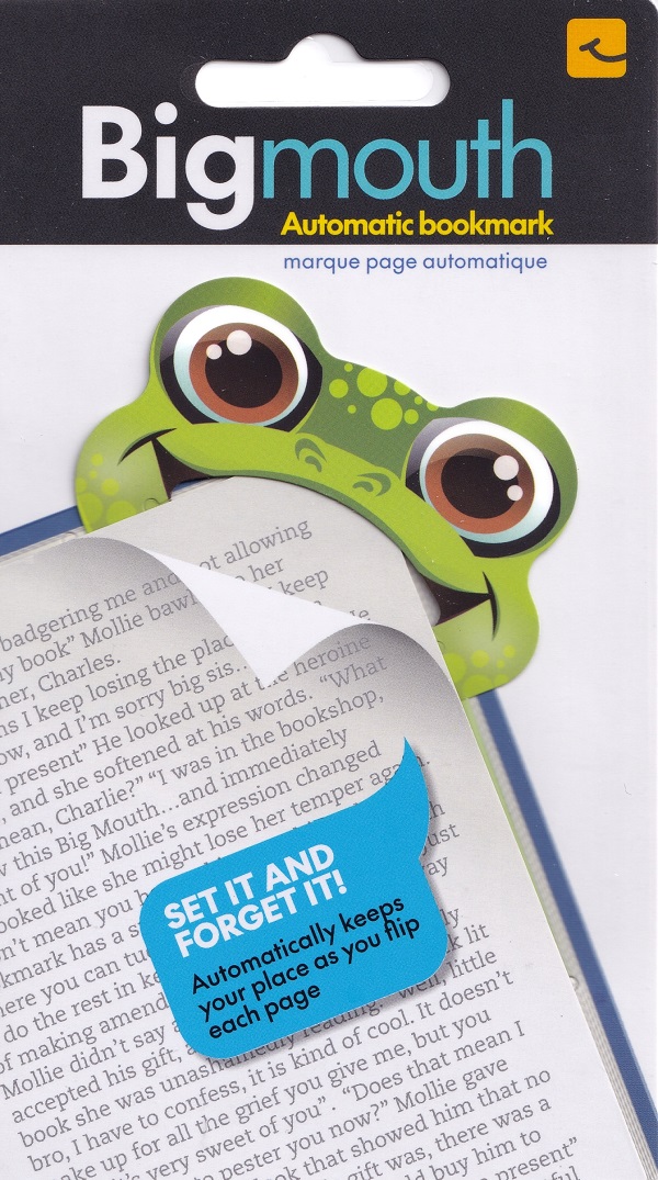 Semn de carte colt pagina: Broscuta. Big mouth frog