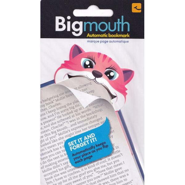 Semn de carte colt pagina: Pisicuta. Big mouth kitty