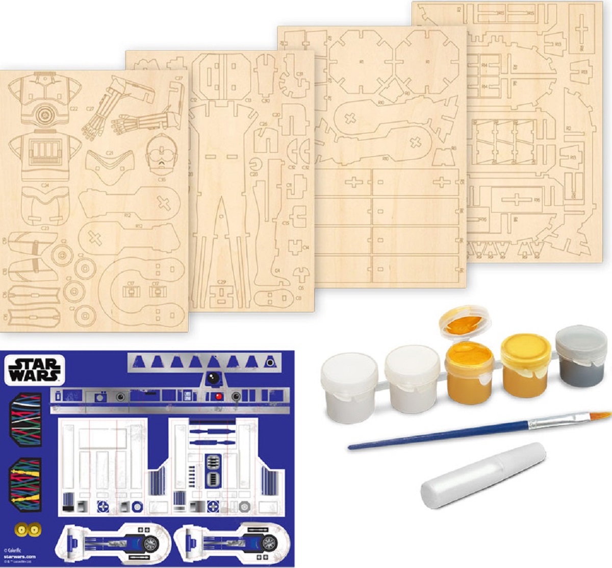 Macheta de asamblat Star Wars: C-3PO si R2D2