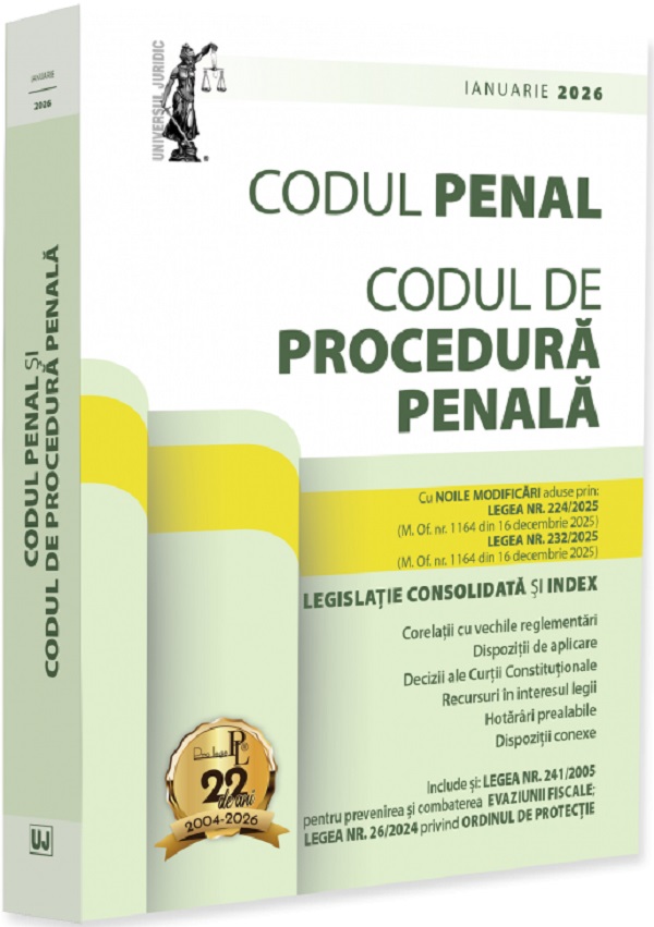 Codul penal si Codul de procedura penala. Ianuarie 2026 - Dan Lupascu