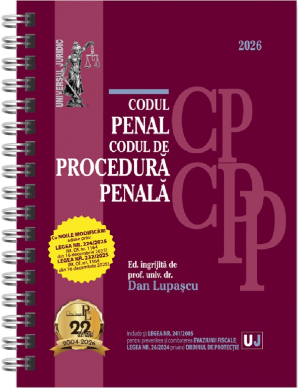 Codul penal si Codul de procedura penala. Ianuarie 2026 Ed. Spiralata - Dan Lupascu