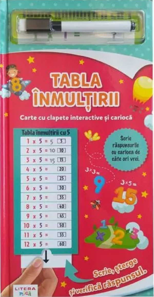 Tabla inmultirii. Carte cu clapete interactive si carioca