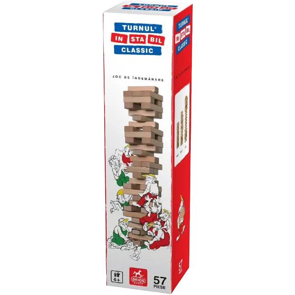 Turnul instabil clasic. Piese din lemn