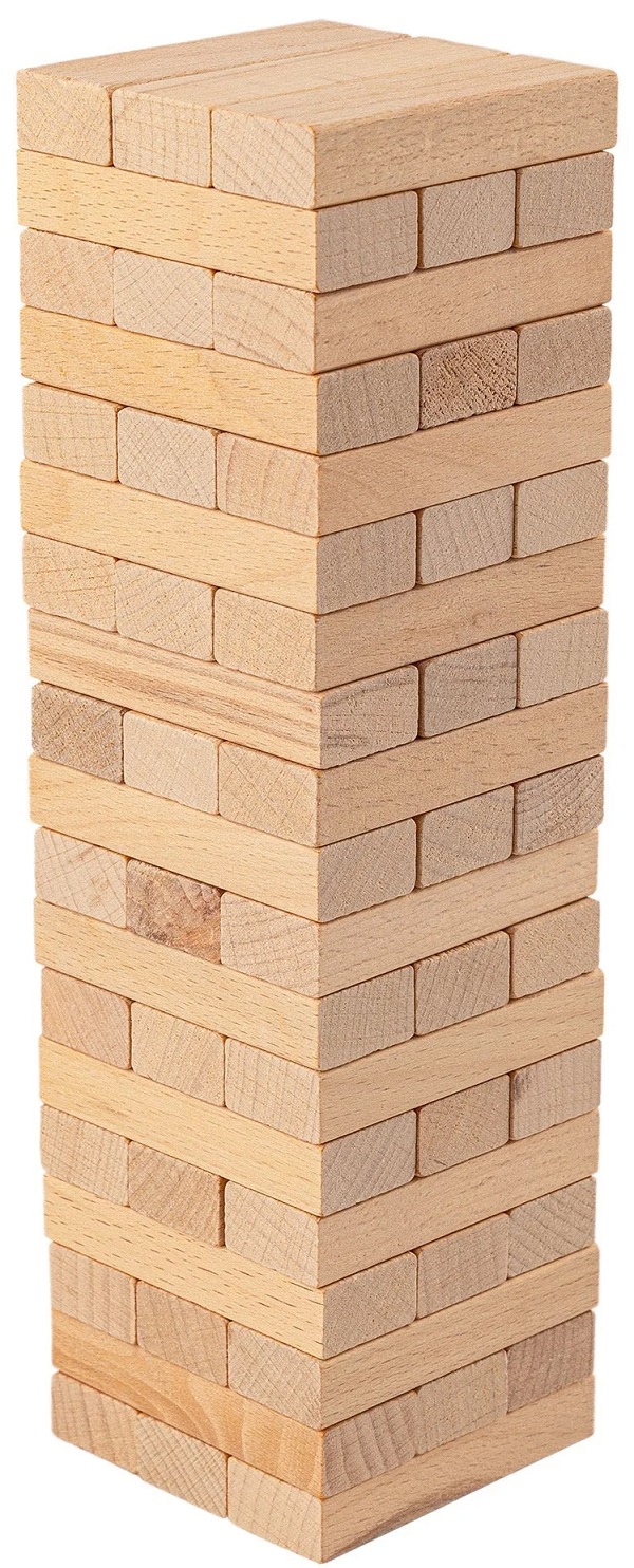 Turnul instabil clasic. Piese din lemn