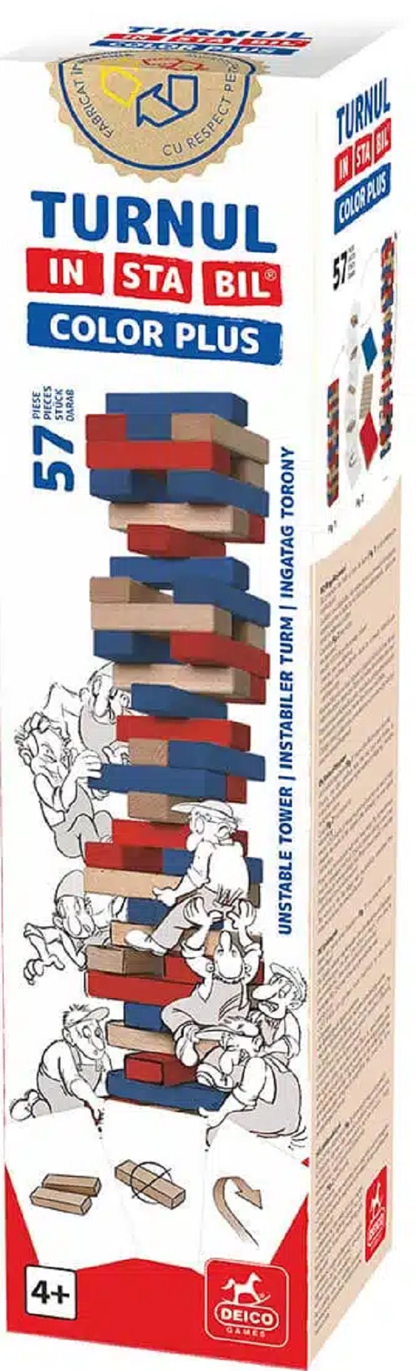 Turnul instabil color Plus. Piese din lemn