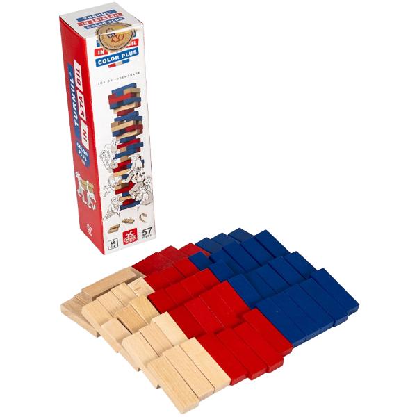 Turnul instabil color Plus. Piese din lemn