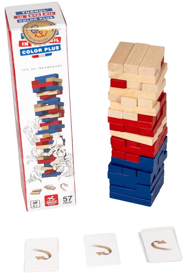 Turnul instabil color Plus. Piese din lemn