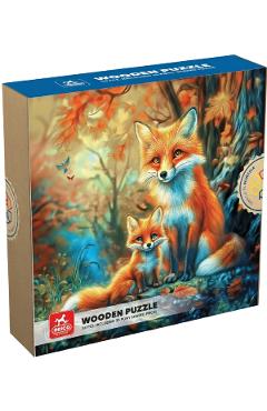 Poza produsului Puzzle lemn 50 piese: Vulpite