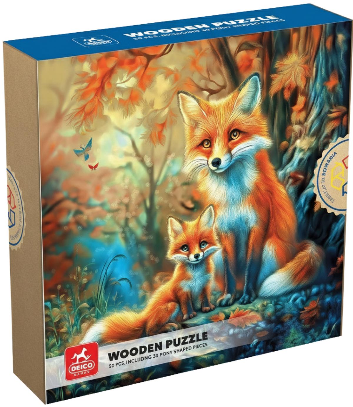 Puzzle lemn 50 piese: Vulpite
