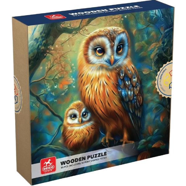 Puzzle lemn 50 piese: Bufnite