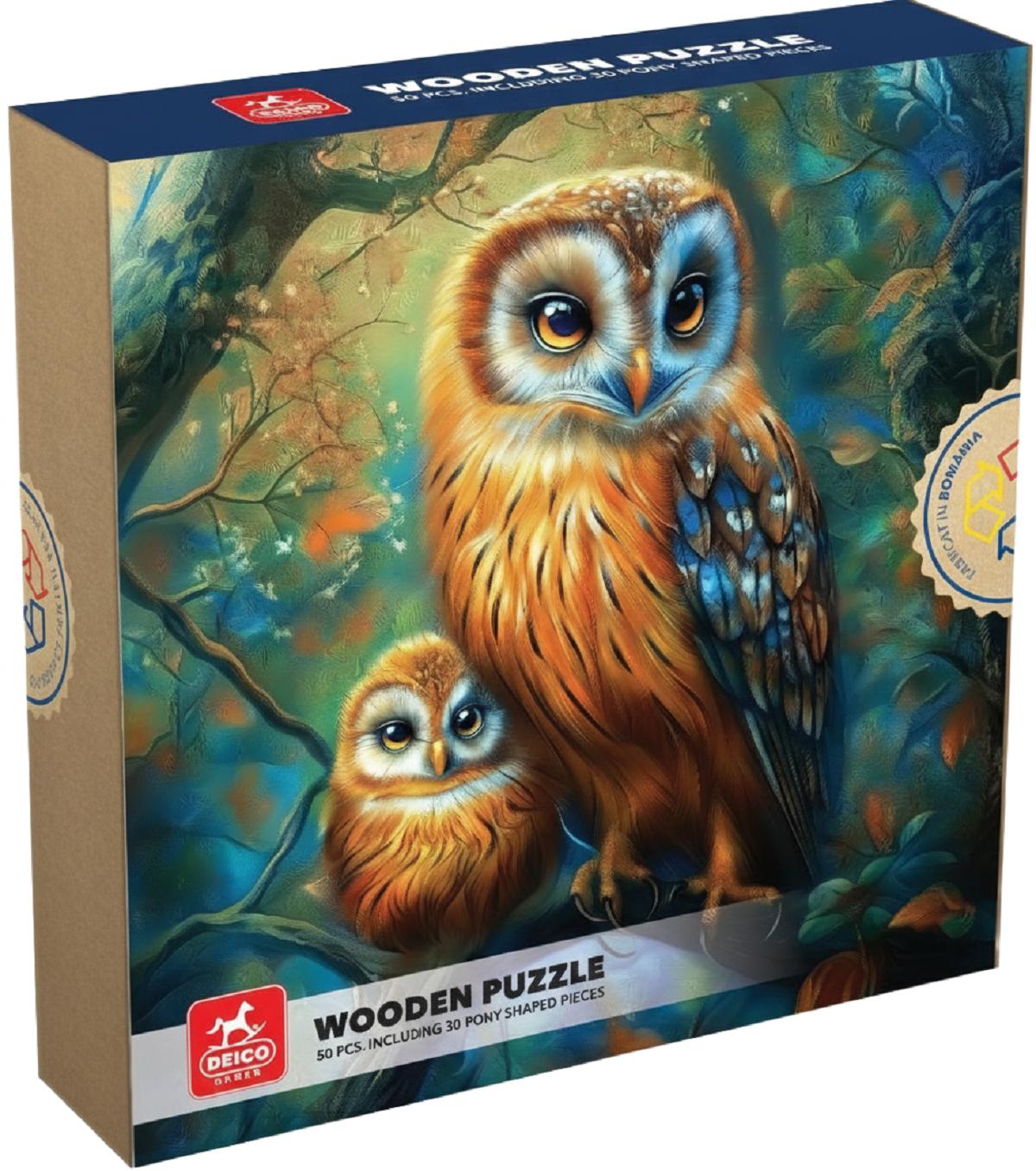 Puzzle lemn 50 piese: Bufnite