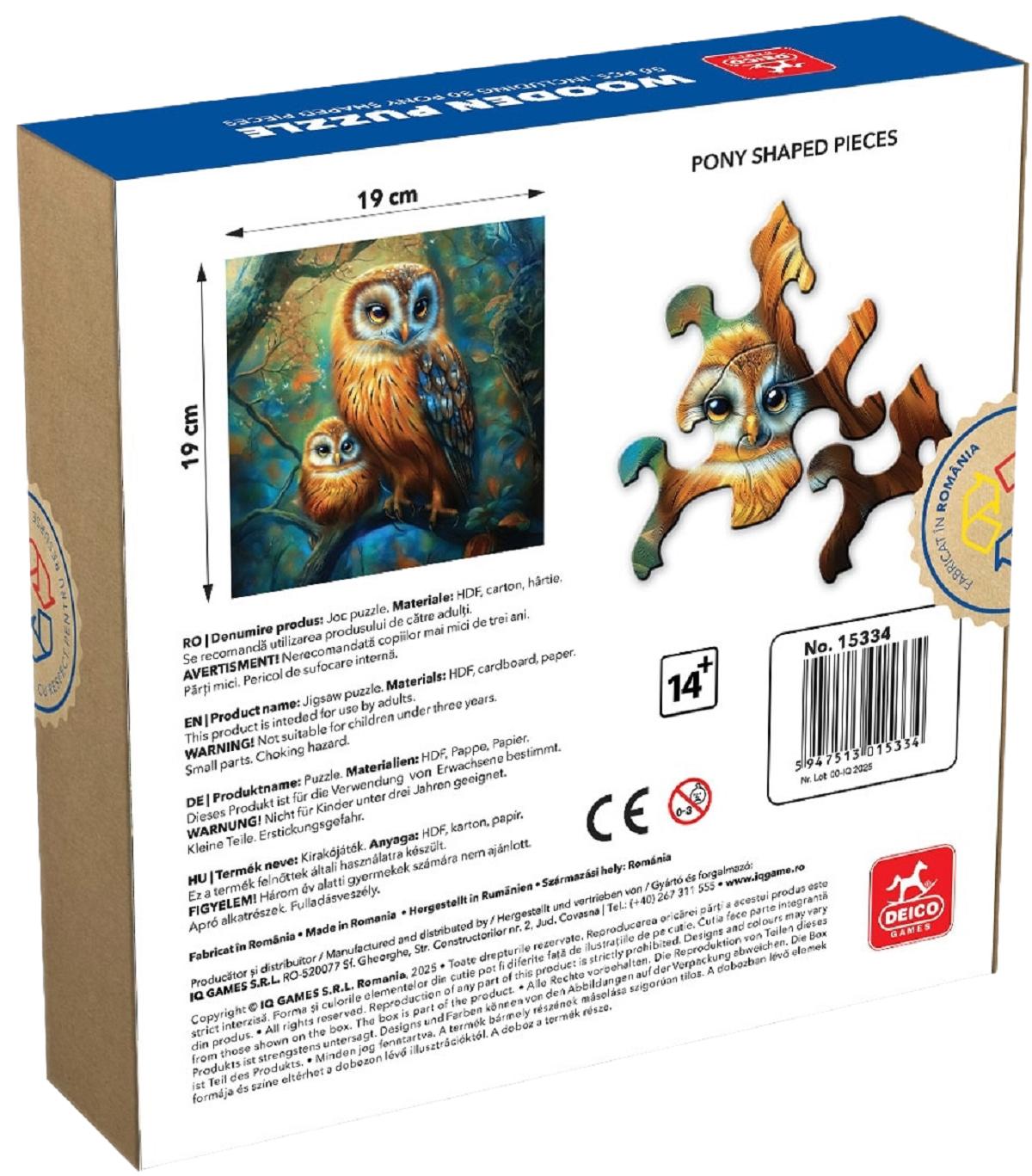 Puzzle lemn 50 piese: Bufnite