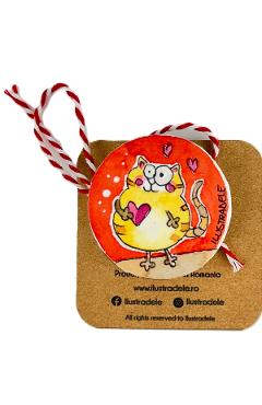 Poza produsului Brosa martisor pictata: Pisi rouge