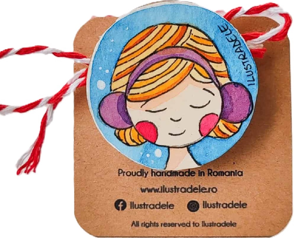 Brosa martisor pictata: I love musik