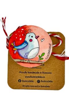 Poza produsului Brosa martisor pictata: Cip cirip rouge