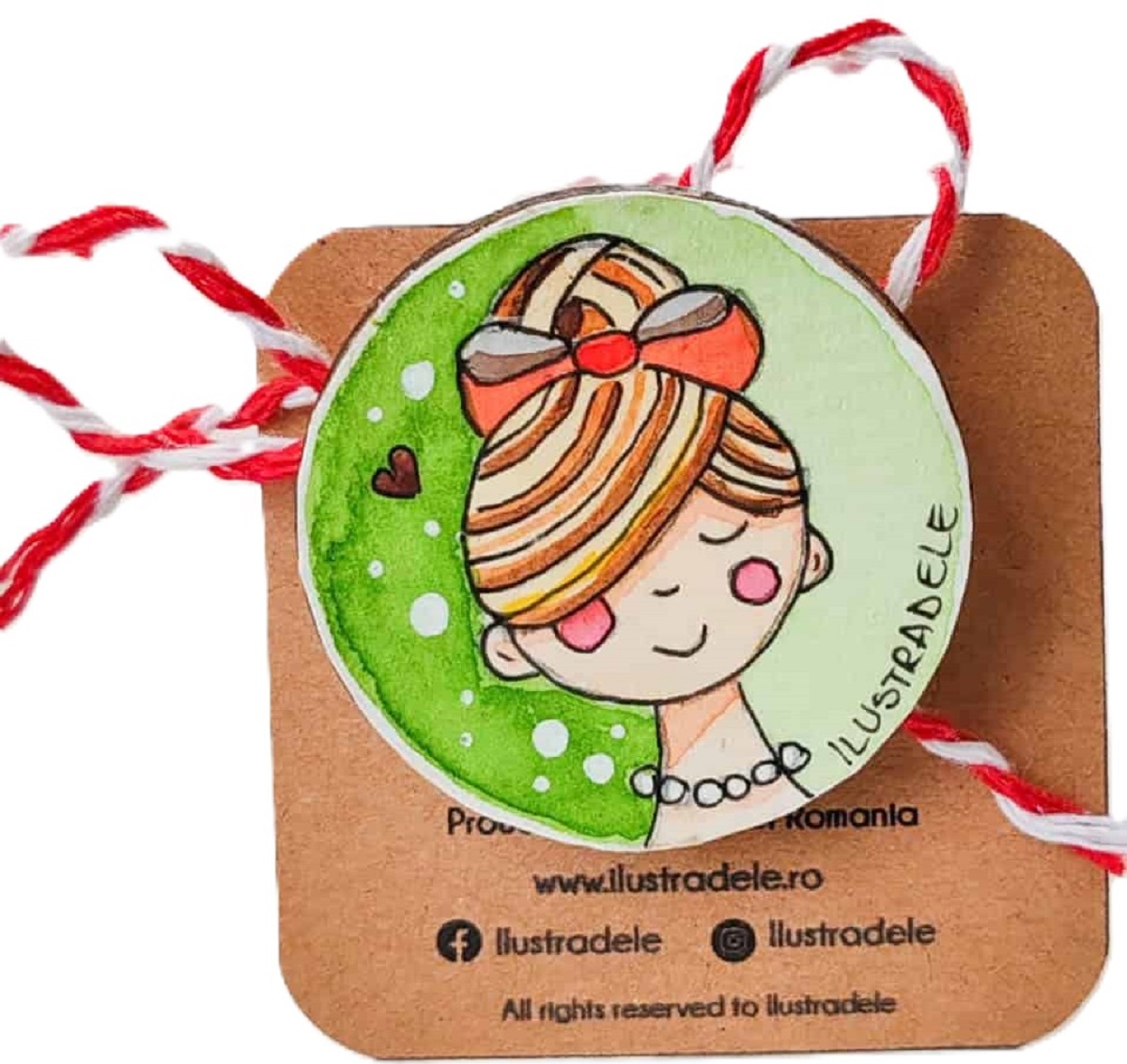 Brosa martisor pictata: Madame elegance