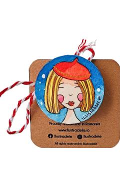 Poza produsului Brosa martisor pictata: Madame chic