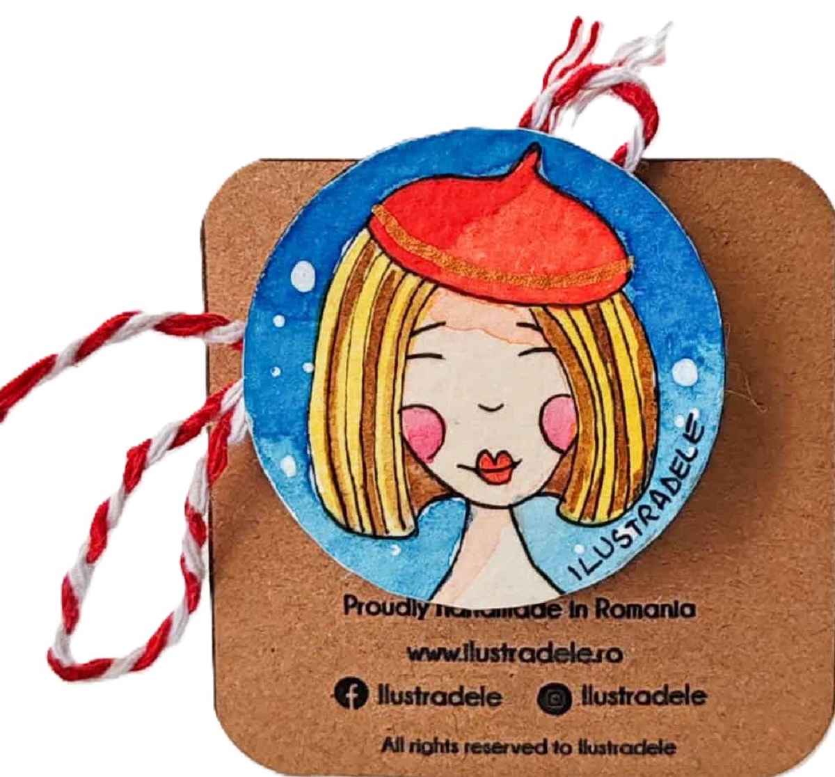 Brosa martisor pictata: Madame chic
