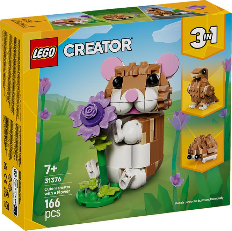 Lego Creator 3 in 1: Hamster adorabil cu o floare