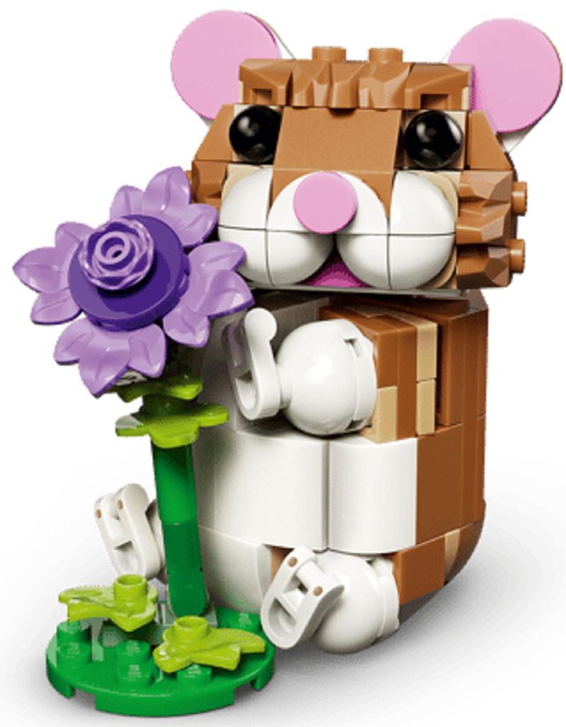 Lego Creator 3 in 1: Hamster adorabil cu o floare