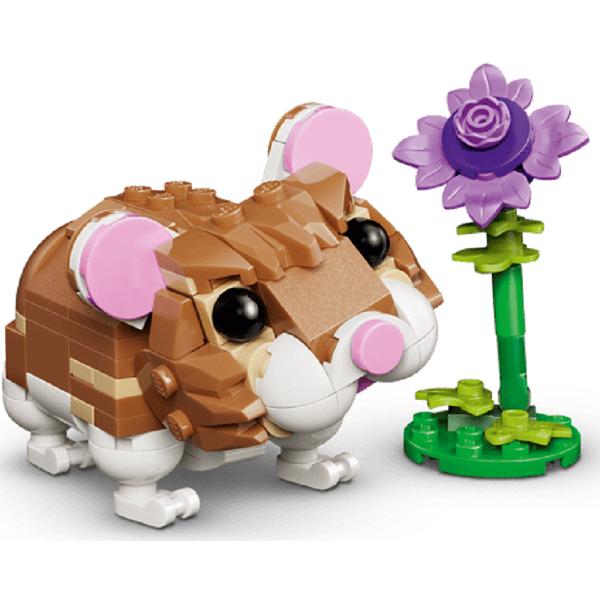 Lego Creator 3 in 1: Hamster adorabil cu o floare