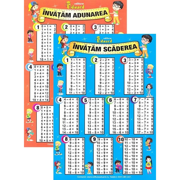 Plansa: Invatam adunarea si scaderea