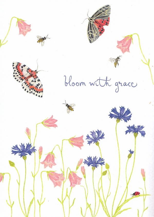 Felicitare: Bloom with grace. Mai Colorat
