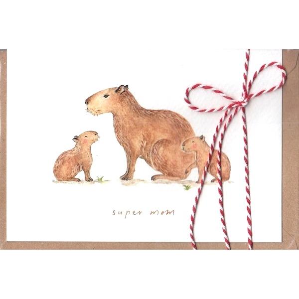 Felicitare: Super Mom Capibara