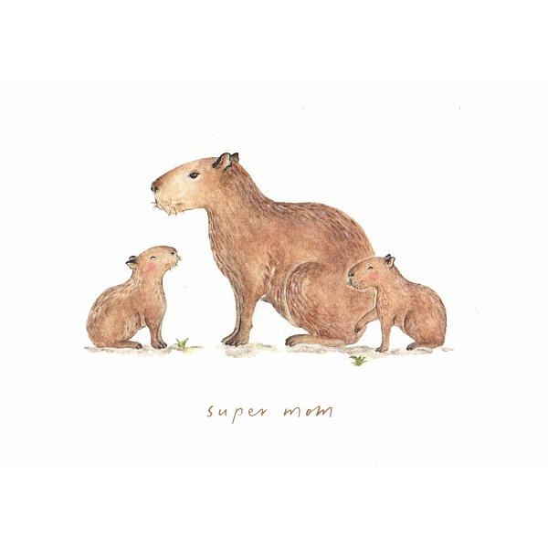 Felicitare: Super Mom Capibara