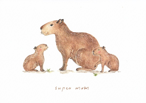 Felicitare: Super Mom Capibara