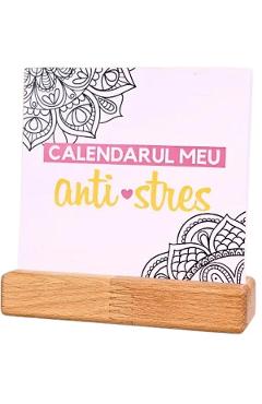 Poza produsului Calendar permanent de birou cu suport de lemn. Calendarul meu anti stres de colorat