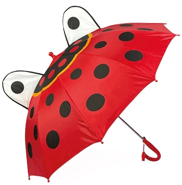 Umbrela rosie cu deschidere automata si fluier