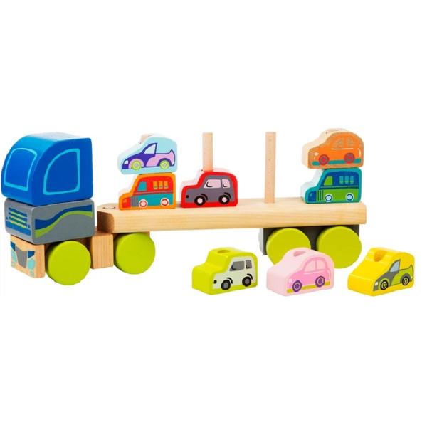 Jucarie din lemn: Camion pentru masini