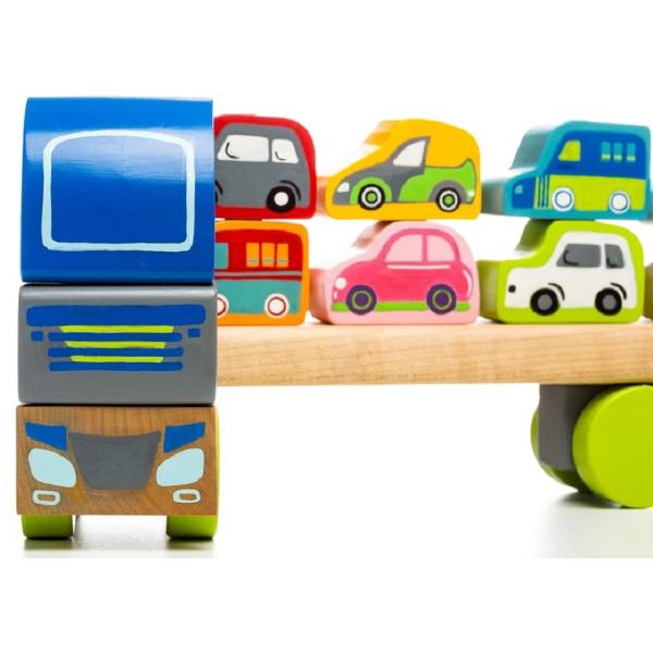Jucarie din lemn: Camion pentru masini