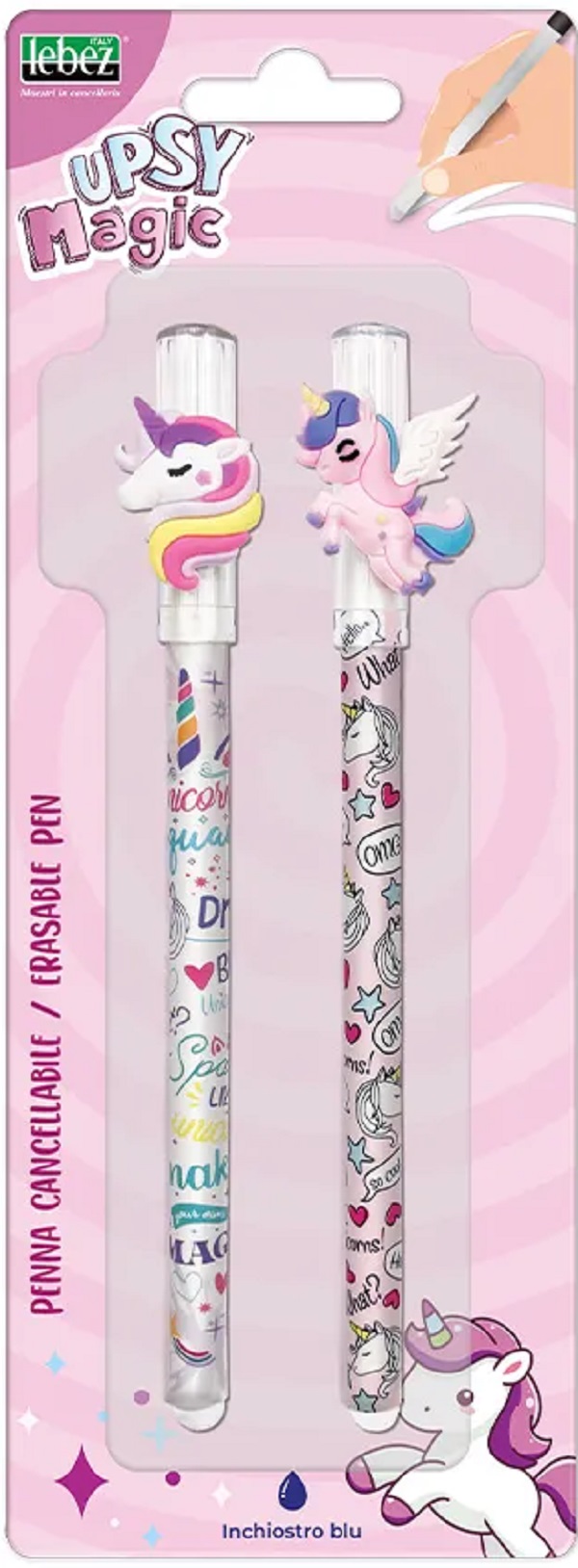 Set 2 pixuri cu cerneală termosensibilă: Pix alb si roz cu unicorn alb si roz. Upsy Magic