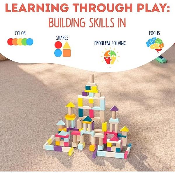 Kit 100 piese constructie din lemn