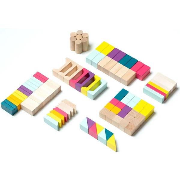 Kit 50 piese constructie din lemn