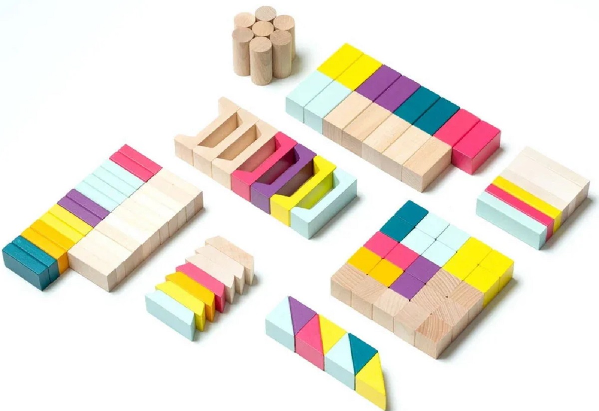 Kit 50 piese constructie din lemn